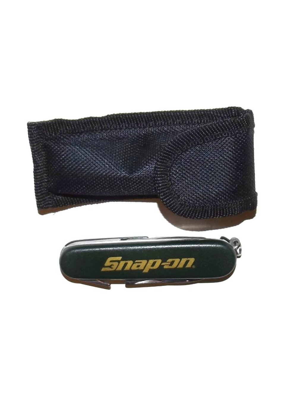 Snap On Green Gold Lettering Promotional Folding Knife w/Tools & Case Good Snap
